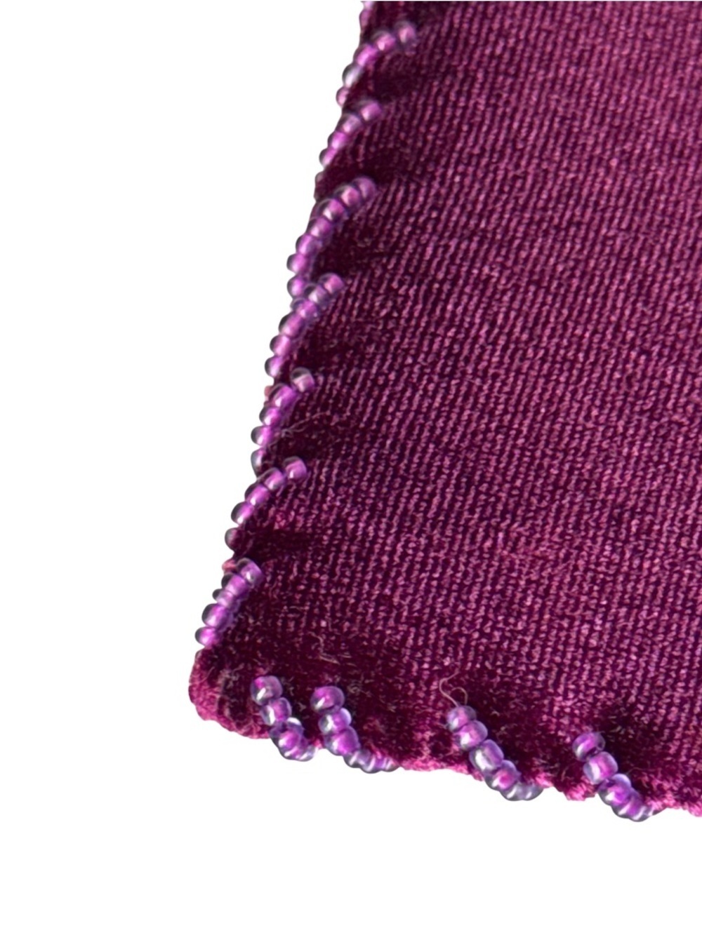 Source Unknown Plum Velvet Beaded Floral Pouch - Picture 4 of 5
